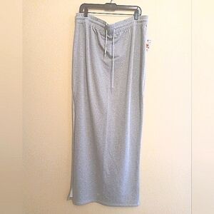 AKIRA Grey Jersey Double Split Maxiskirt